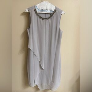 Elegant Silver Sleeveless Dress